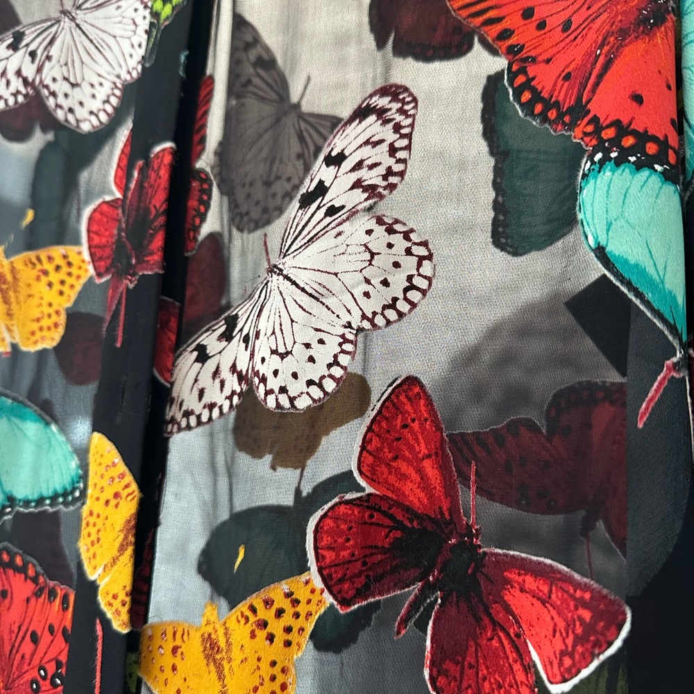 Alice + Olivia Multicolor Butterfly Sheila Burnout Blouse xs - Picture 6 of 10